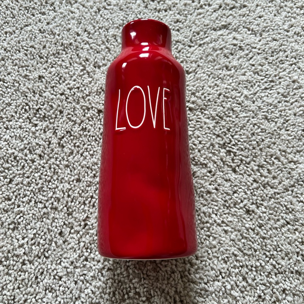 Rae Dunn Red Love Vase